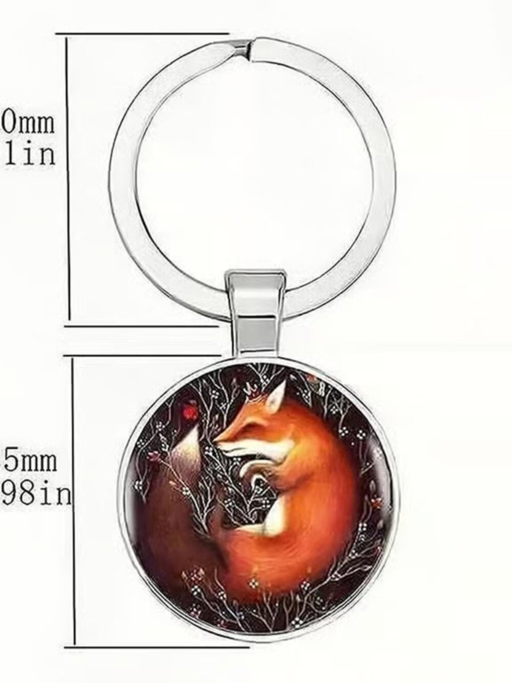 Stainless Steel FOX Keyring Keychain Accessory - Picture 3 of 3